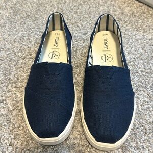 Navy Toms - Womens